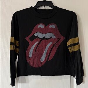 The Rolling Stones Cropped‎ Long Sleeve Tee Shirt Small